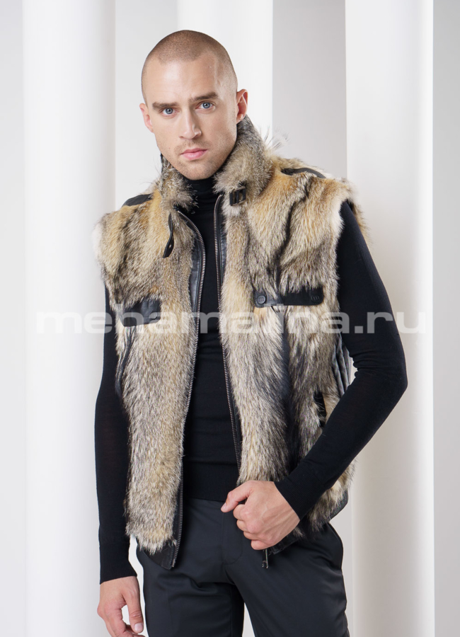 Мужская зимняя куртка из волка модель № DM-82 универмаг малина