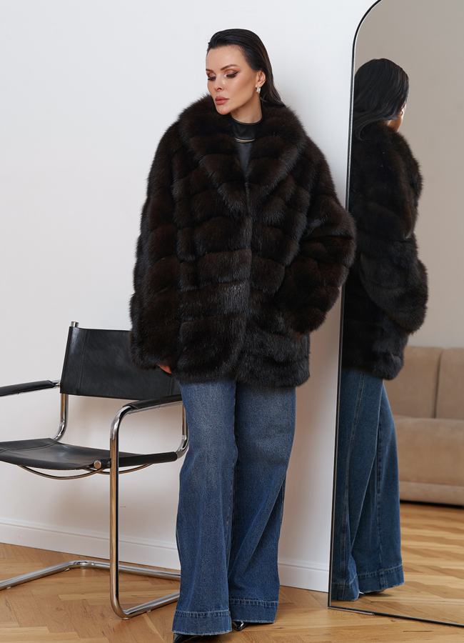 Шуба из куницы  модель № 24638 универмаг малина