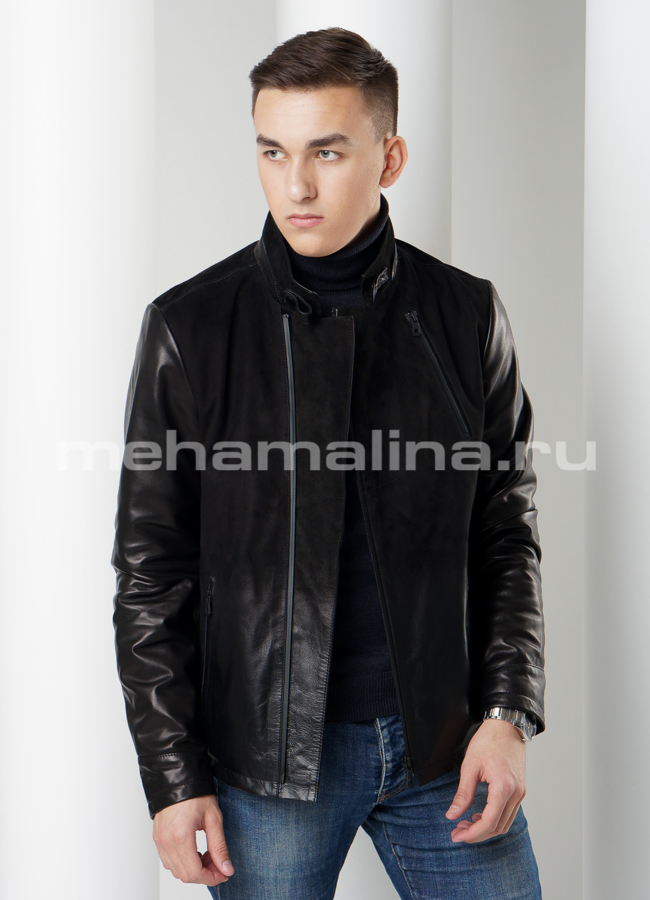 Кожаная куртка модель № KP-186 универмаг малина