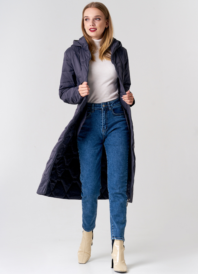 Удлиненное женское пальто  модель № 21583 универмаг малина