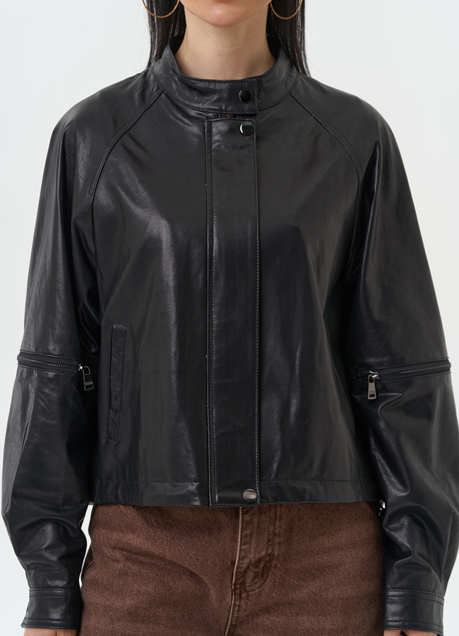 Кожаная куртка женская модель № 29910 универмаг малина