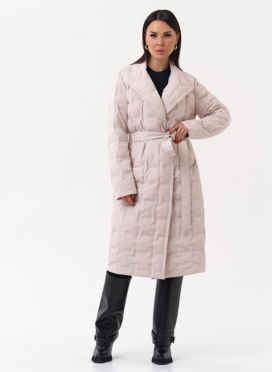 Женское утепленное пальто с английским воротником