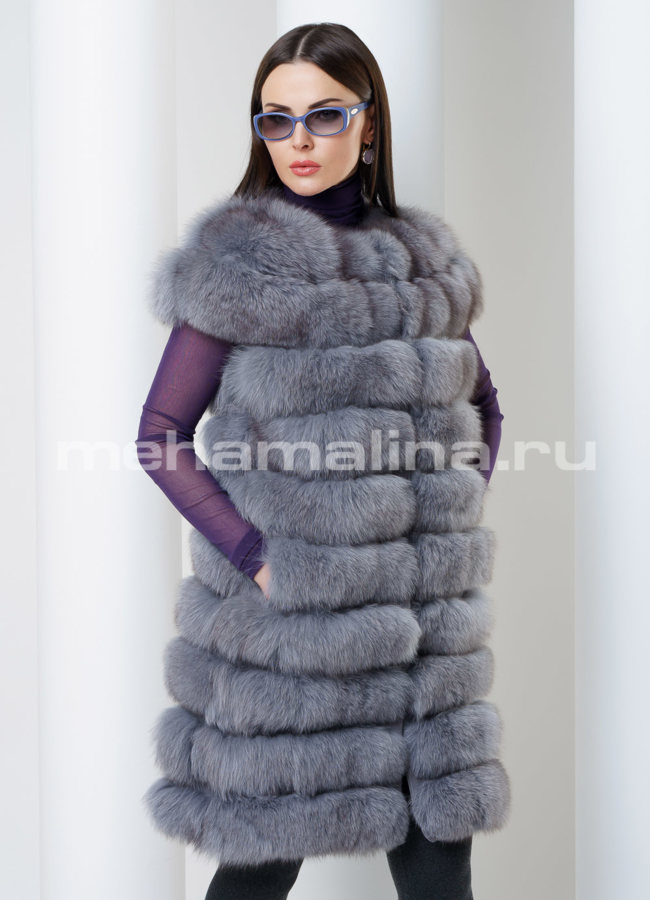 Песцовый жилет модель № M-131 универмаг малина