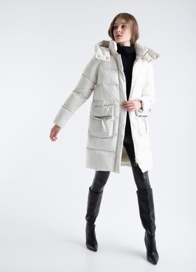 Пуховик женский с капюшоном  модель № 25520 в рассрочку