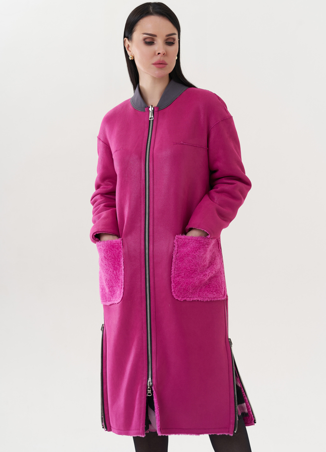 Двухсторонняя эко дубленка 