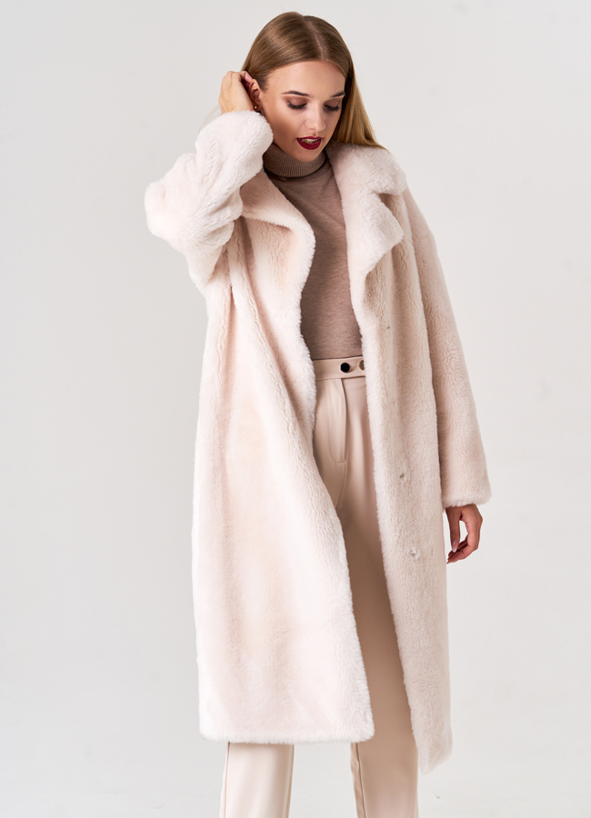 Удлиненное женское пальто из шерсти  модель № 21144 универмаг малина