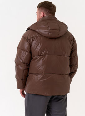 Мужской пуховик коричневого цвета