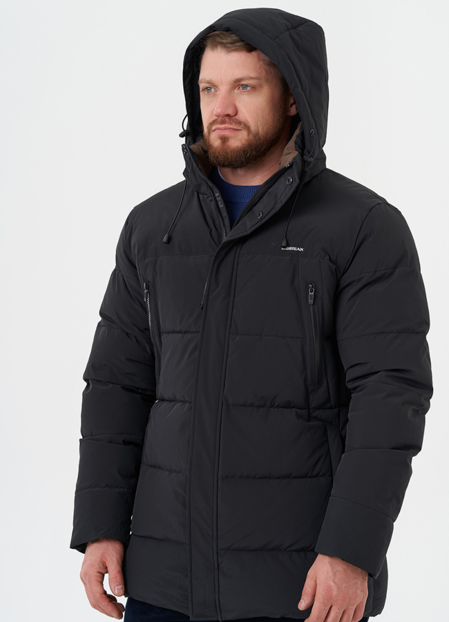 Пуховик на био пухе с капюшоном модель № 28265 универмаг малина