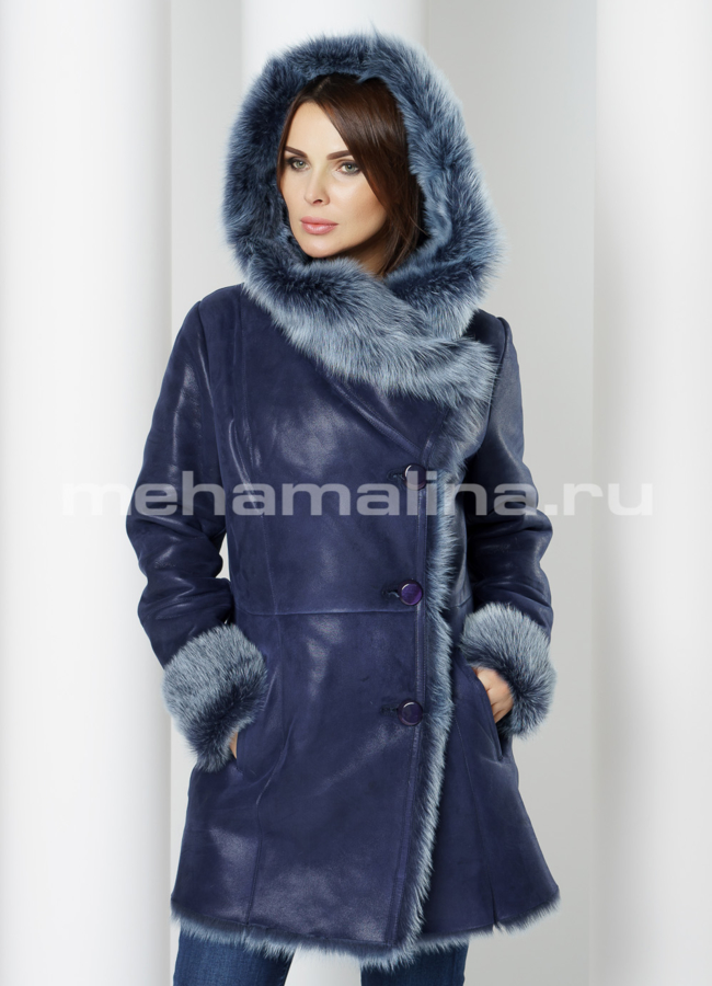 Дубленка OKSA модель № 7460 меха малина