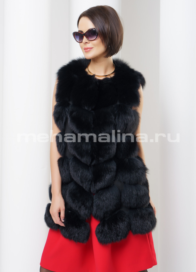 Песцовый жилет модель № M-111 универмаг малина
