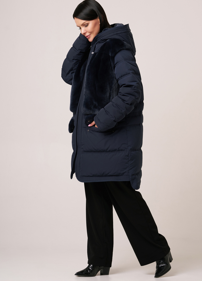 фото Пуховик DiegoM oversize с меховой отделкой модель № Diego-M 806