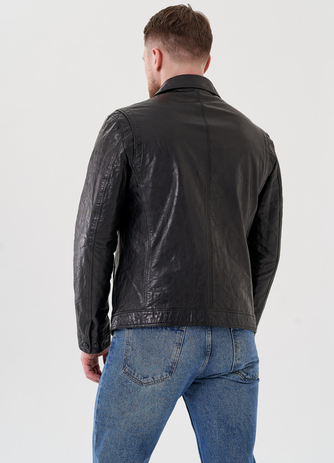 Мужская куртка из натуральной кожи модель № 24441 универмаг малина