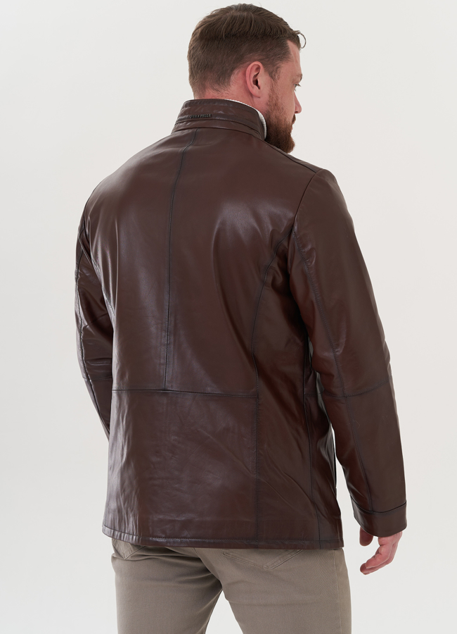 Мужская куртка из натуральной кожи  модель № 26703 в кредит