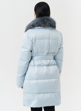 Пуховик с капюшоном из меха лисы