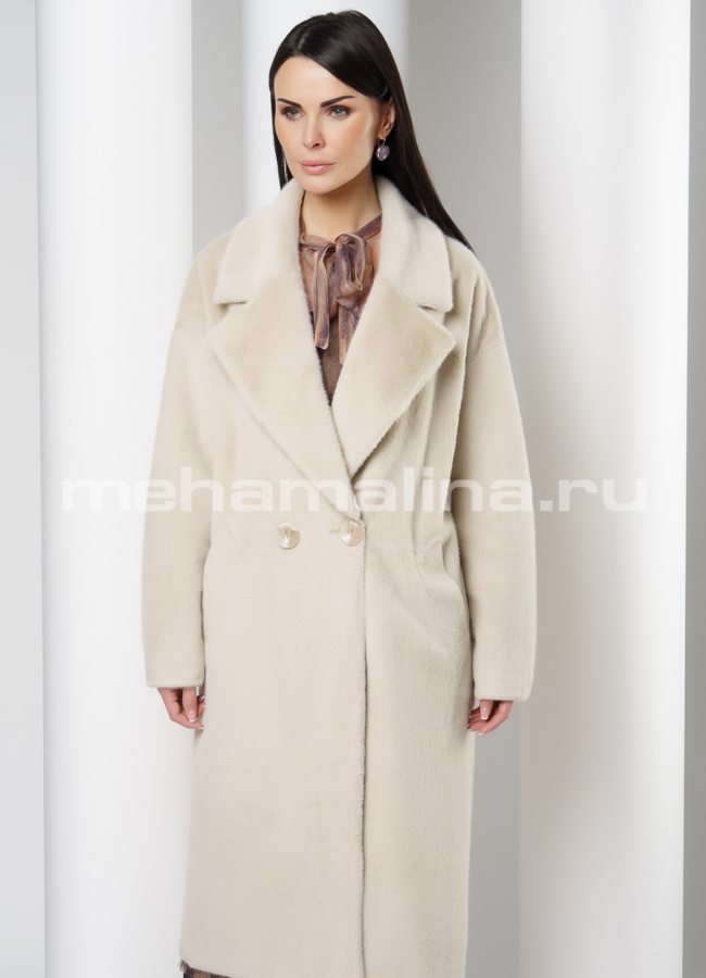 Женское пальто из ворсовой ткани модель № 026 универмаг малина