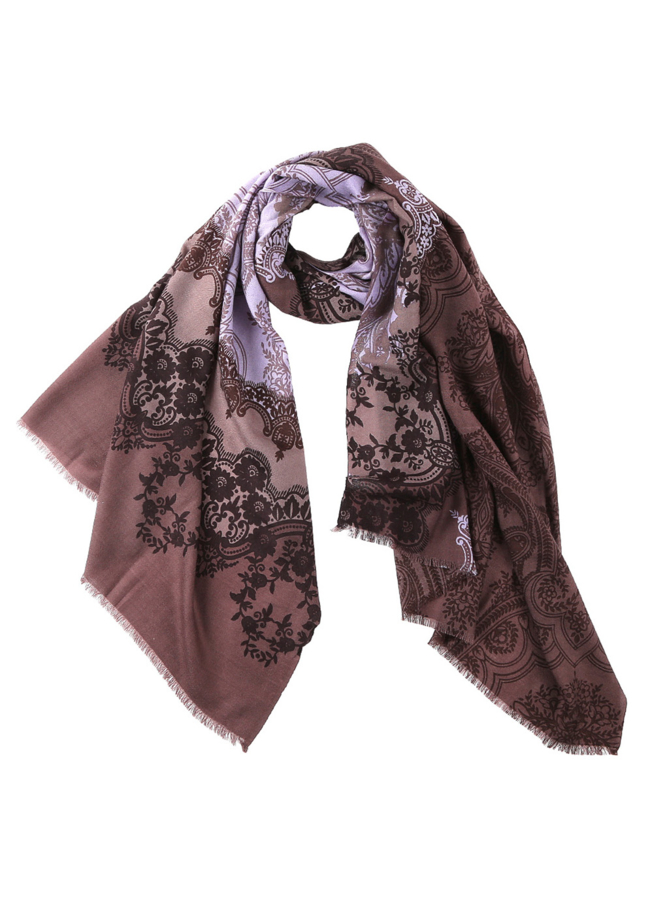 Шарф модель № А-75 меха малина