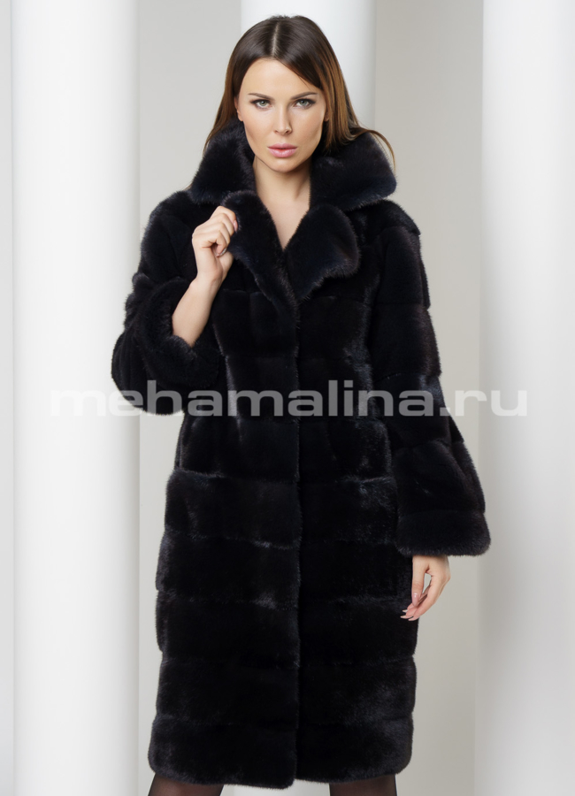 Шуба норка модель № S-573 меха малина