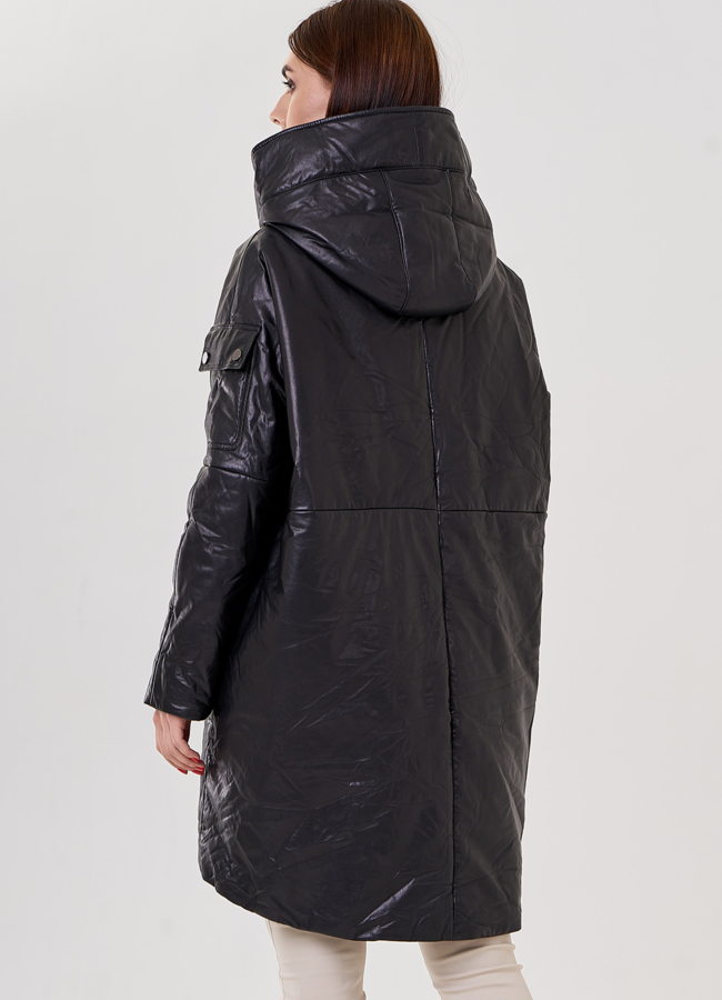 Пуховик из натуральной кожи модель № 79065 в кредит Пуховик из натуральной кожи модель № 79065 в кредит