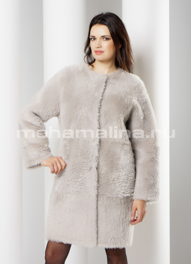 Светлая шуба модель № D-208 в кредит