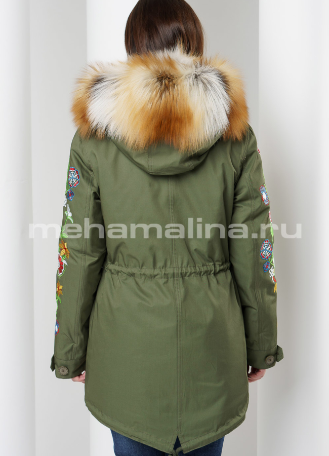 Парка с вышивкой  модель № П-212 в кредит