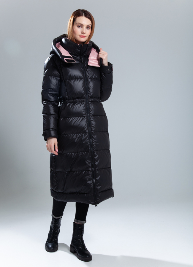 Пуховик женский модель № 863 меха малина