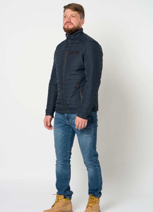 фото Утепленная мужская куртка в синем цвете модель № 21586