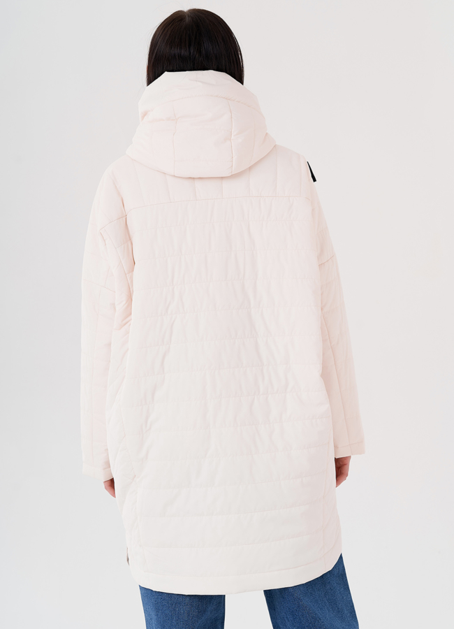 Женское полупальто с капюшоном  модель № 24337 универмаг малина