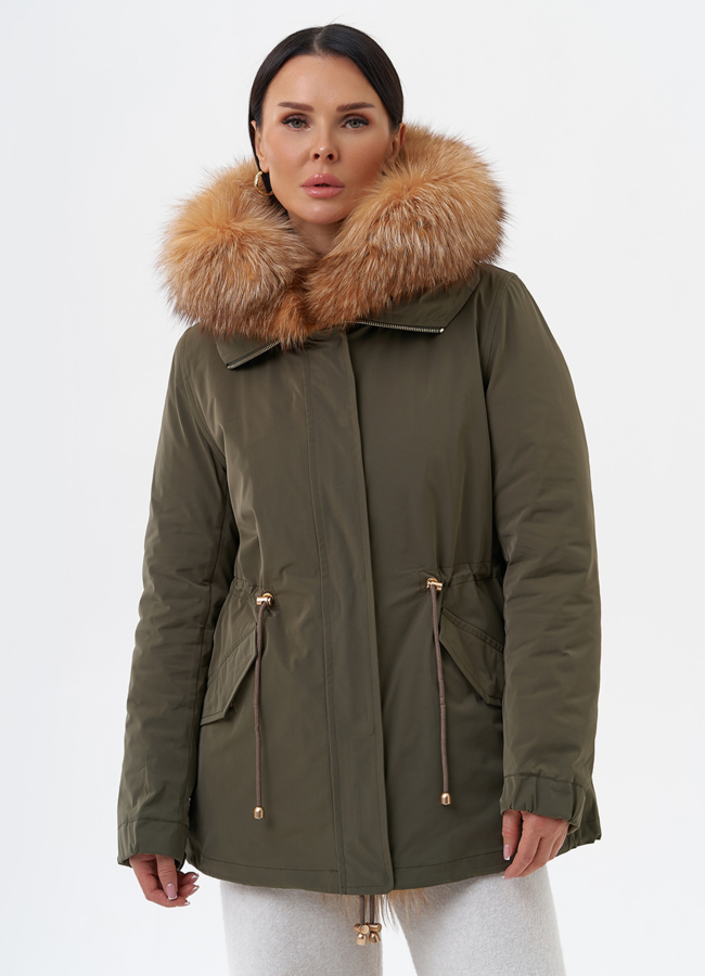 Куртка - парка с мехом модель № 29186 меха малина