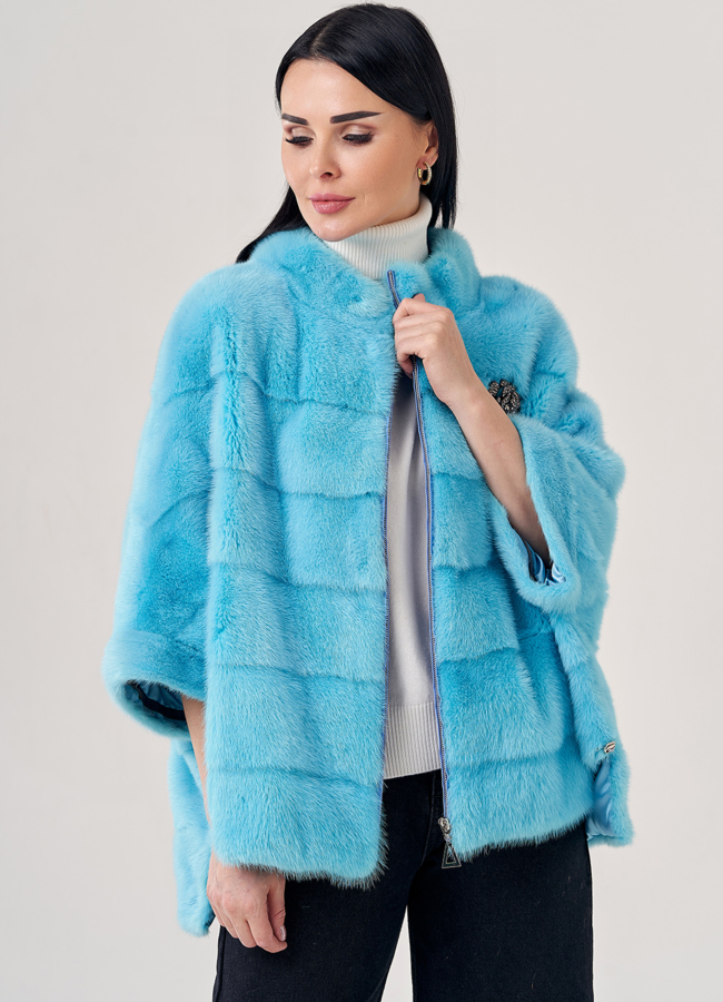 Свитер из норки в голубом цвете модель № 23116 универмаг малина