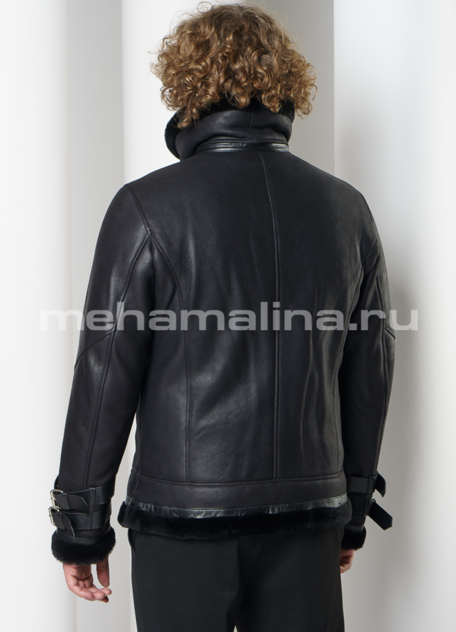 Дубленка мужская на молнии  модель № DM-126 универмаг малина