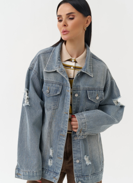 Женская джинсовая куртка голубого цвета