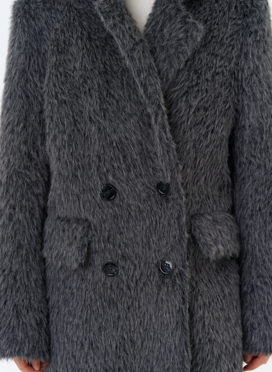 Женское утепленное пальто с английским воротником