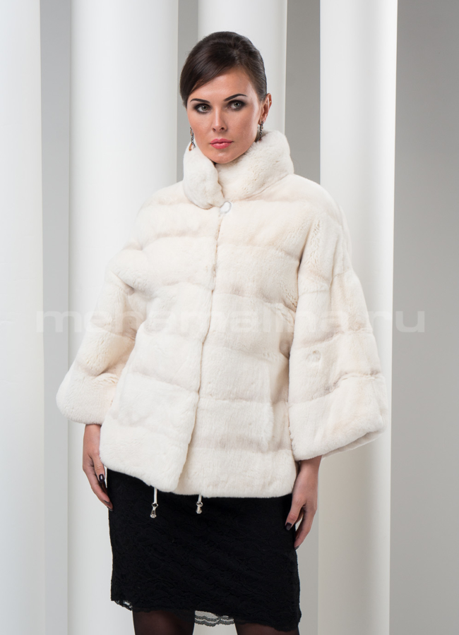 Меховой френч Rex, цвет белый модель № S-166 меха малина