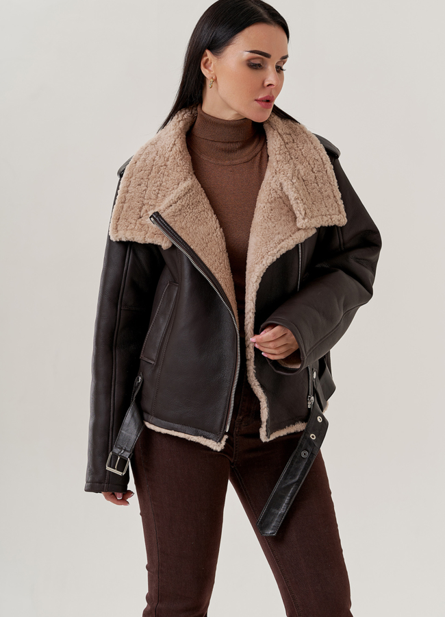 Женская дубленка - пилот  модель № 79595 в кредит