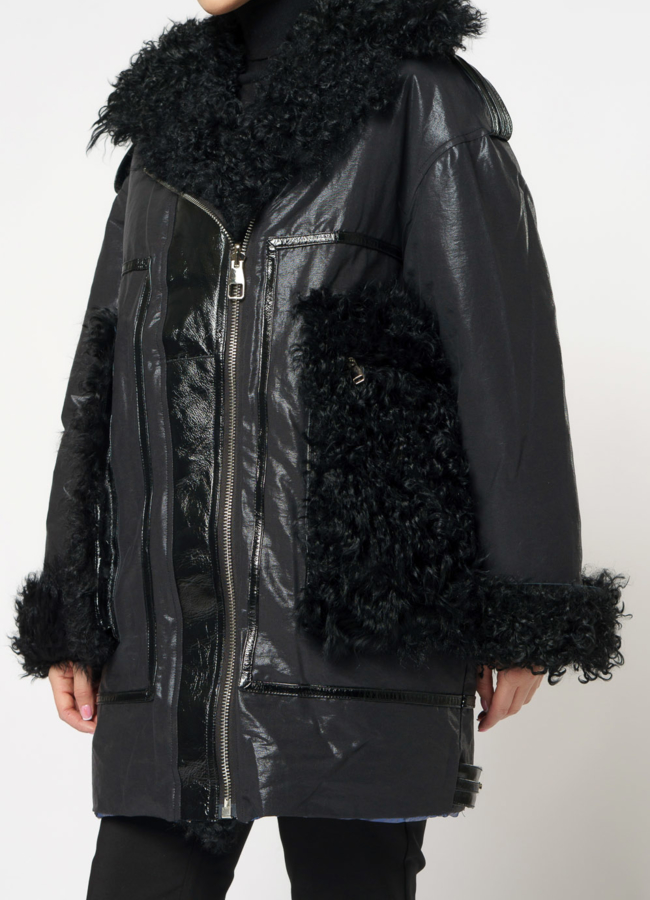 Двусторонний пуховик на молнии с английским воротником модель № 133 универмаг малина