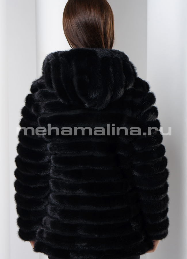 Жакет из норки с капюшоном модель № M-137 в кредит