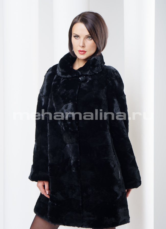 Шуба из мутона с воротником модель № S-259 в рассрочку