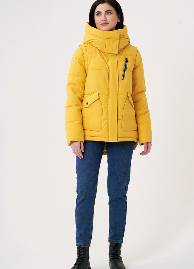 Укороченный пуховик-трансформер модель № 829 в кредит