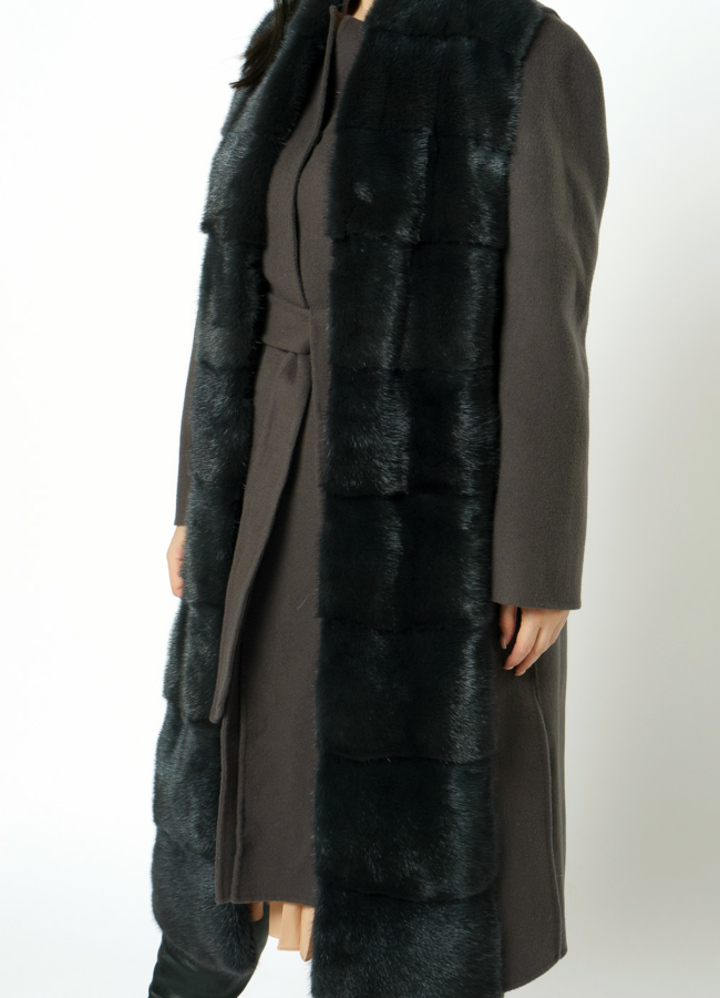 Пальто-жилет серого цвета модель № 2300/1 в кредит