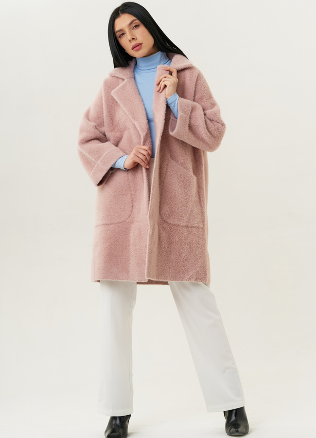 Женский кардиган с английским воротником в пудровом цвете модель № 1829 универмаг малина