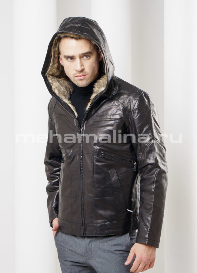 фото Дубленка с капюшоном модель № DM-100