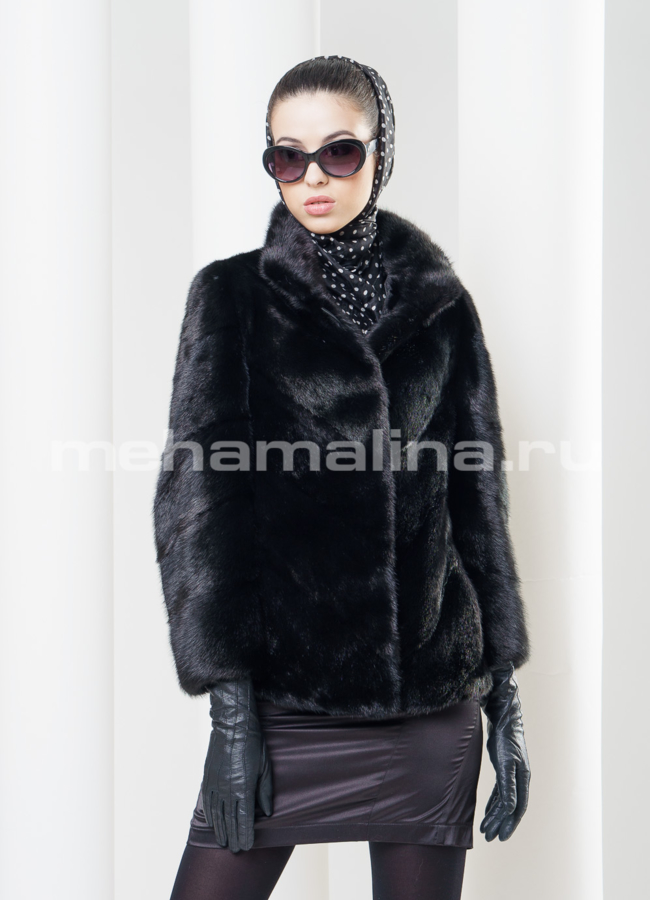 Шуба из меха норки, короткая модель № S-336 универмаг малина
