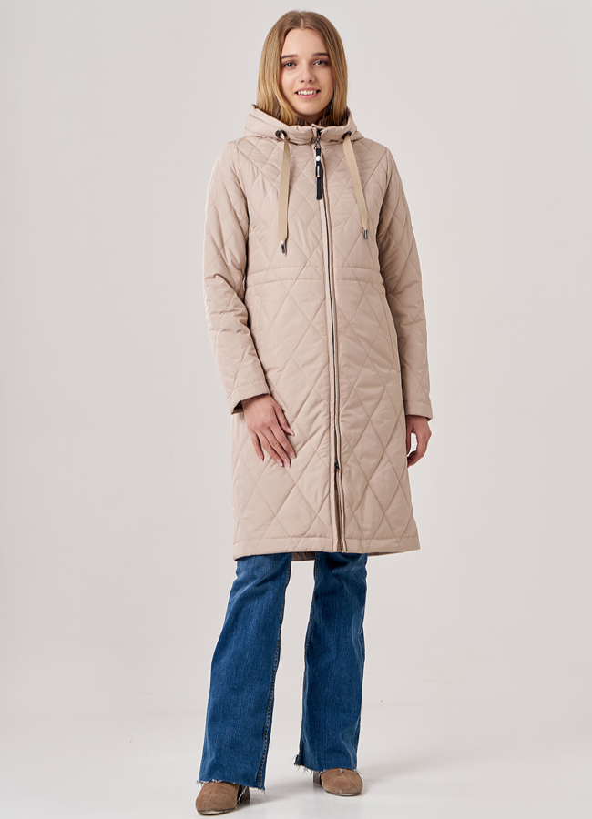 фото Полупальто женское бежевого цвета модель № 20603