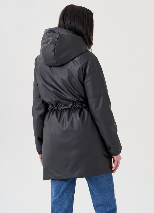 Женский плащ из эко кожи на утеплении модель № 397 в кредит