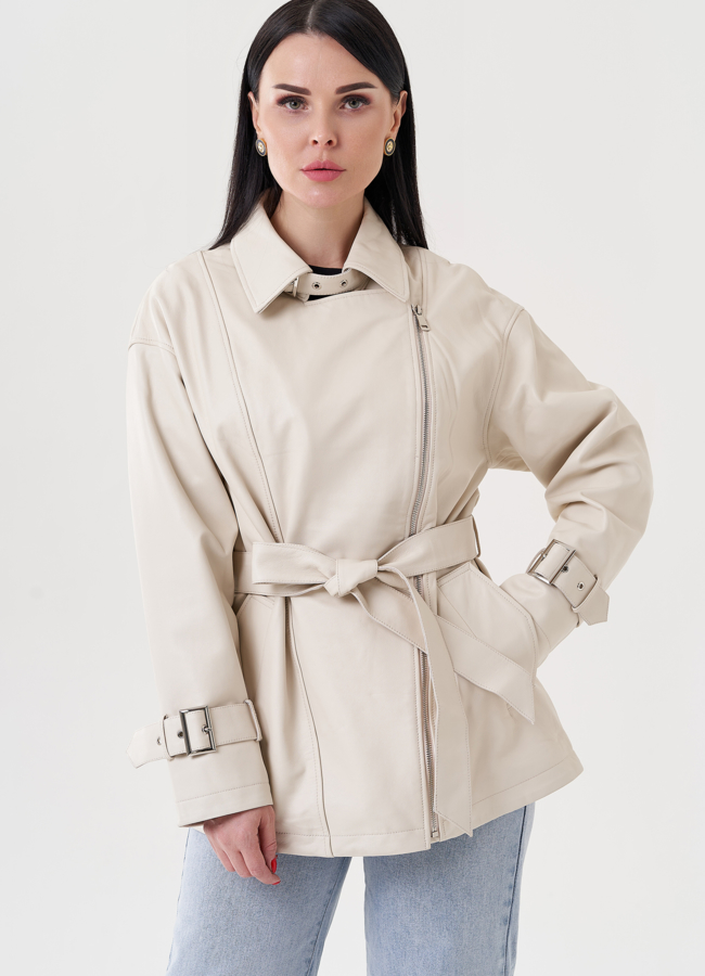 Женская куртка из натуральной кожи модель № 24403 меха малина Женская куртка из натуральной кожи модель № 24403 меха малина