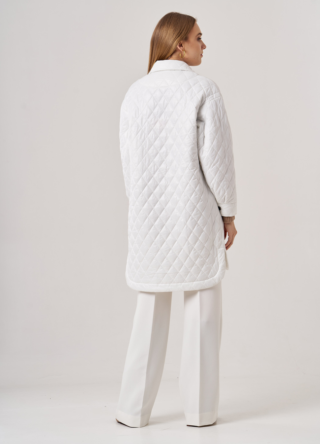 Полупальто-рубашка белого цвета модель № 38 универмаг малина