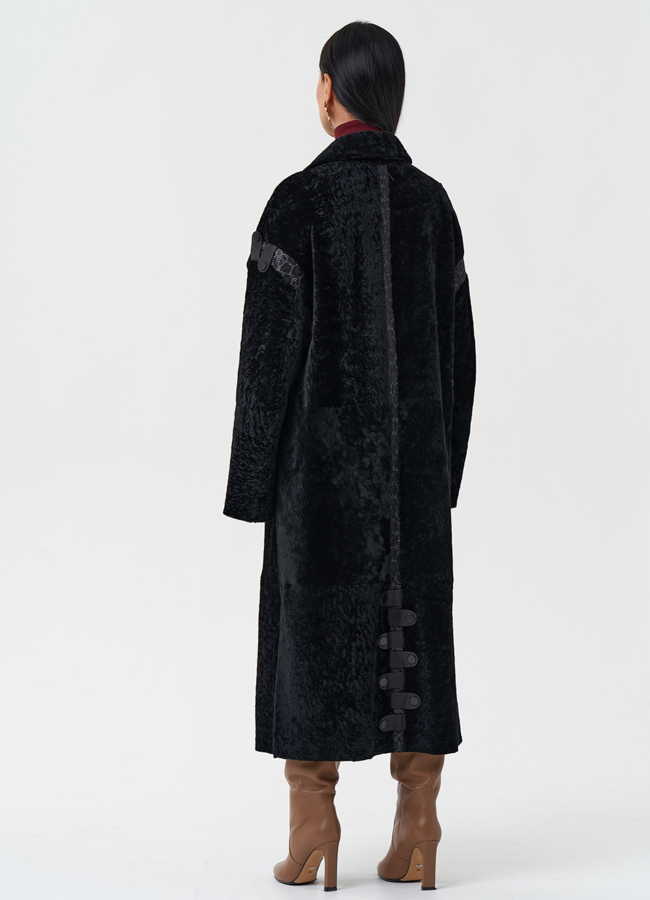 Натуральная двухсторонняя дубленка модель № 28697 универмаг малина