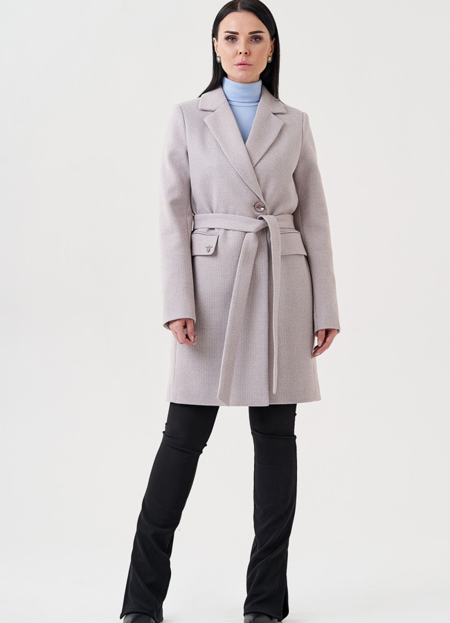 Женское пальто-пиджак в коричневом цвете модель № 23966 универмаг малина