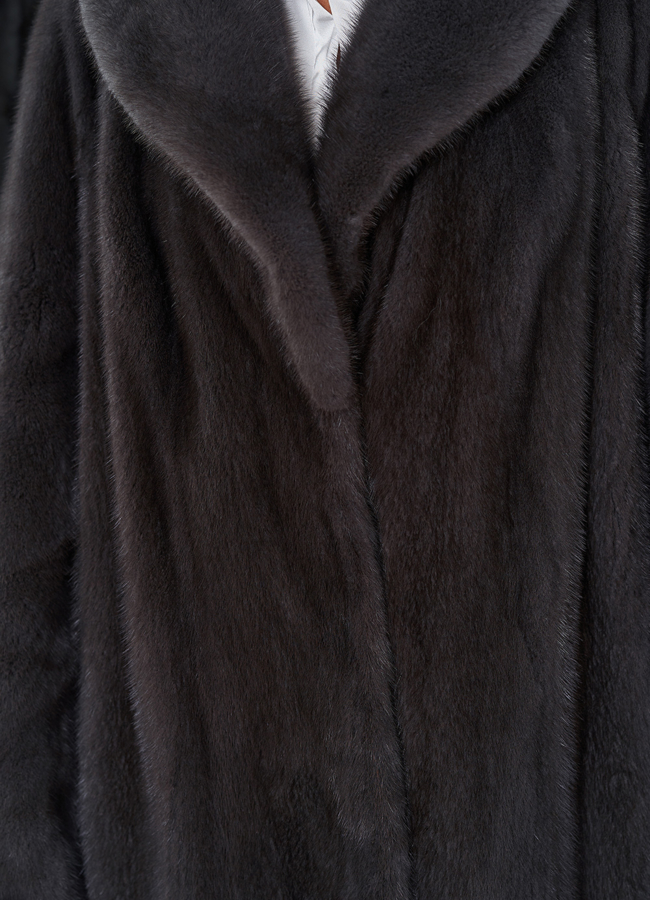 Женская шуба из меха норки с воротником шаль модель № 30674 универмаг малина