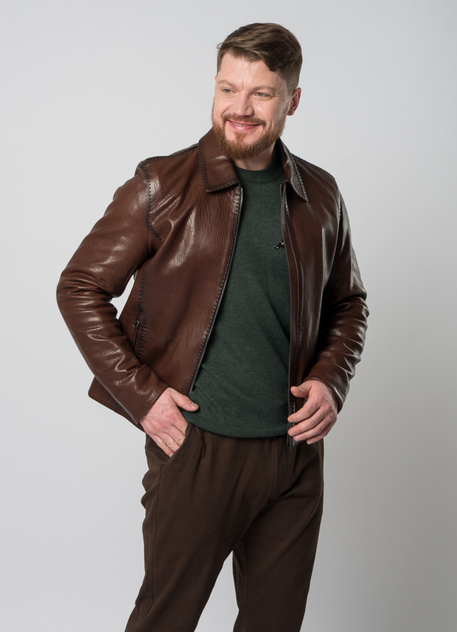 Мужская куртка из натуральной кожи модель № Е16 универмаг малина